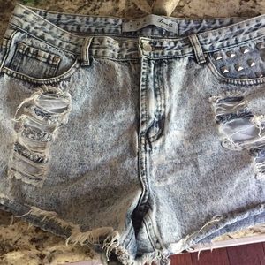 acid wash shorts - size 10